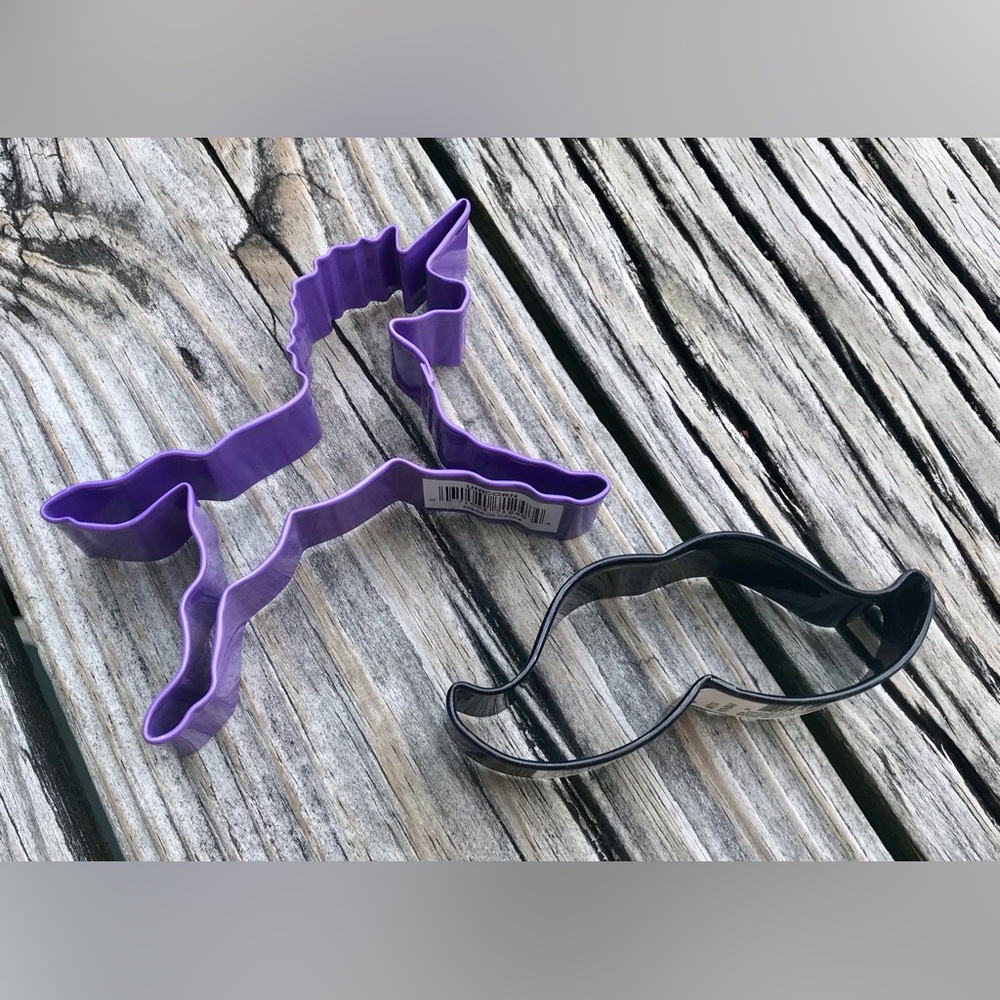 NEW Culinary Store Whimsical Unicorn & Mustache Shaped Cookie Dough Cutters